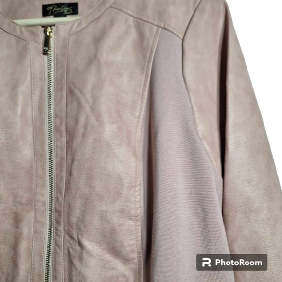 Thalia Sodi Faux Leather Peplum Jacket Size Large - Picture 3 of 11